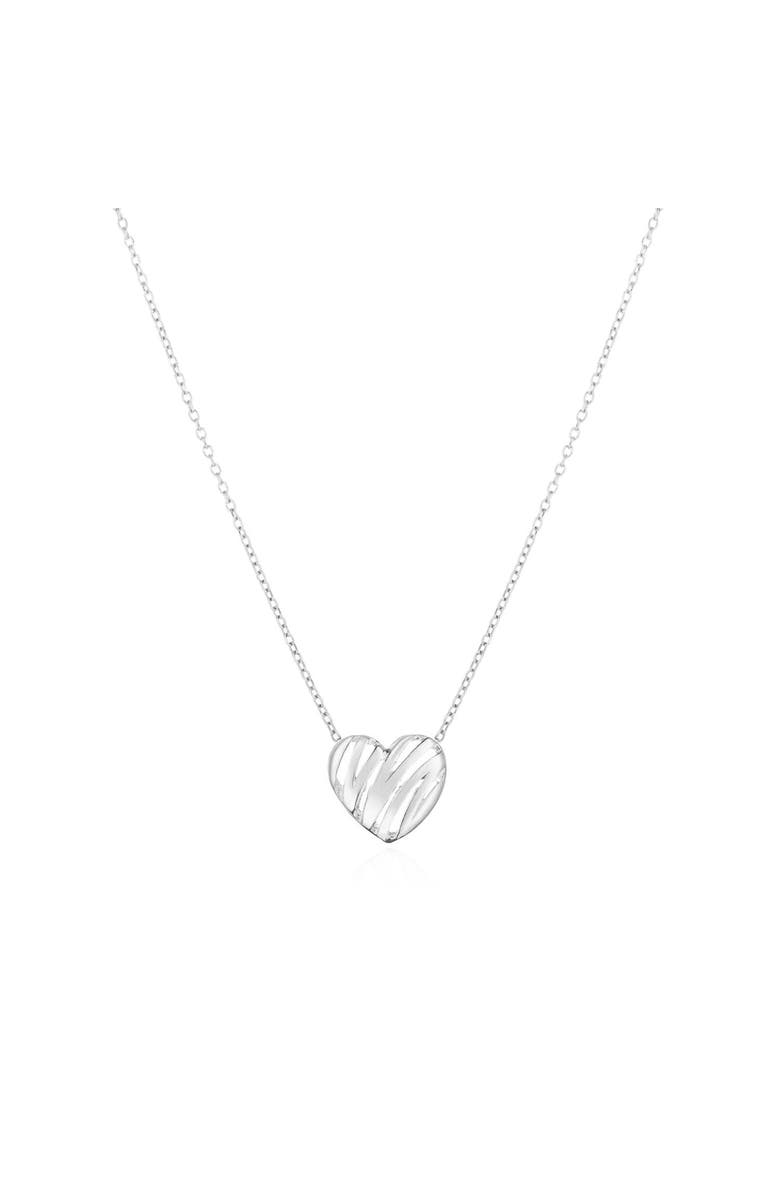The Lovery Fine Jewelry Scribble Heart Necklace, Main, color, White Gold