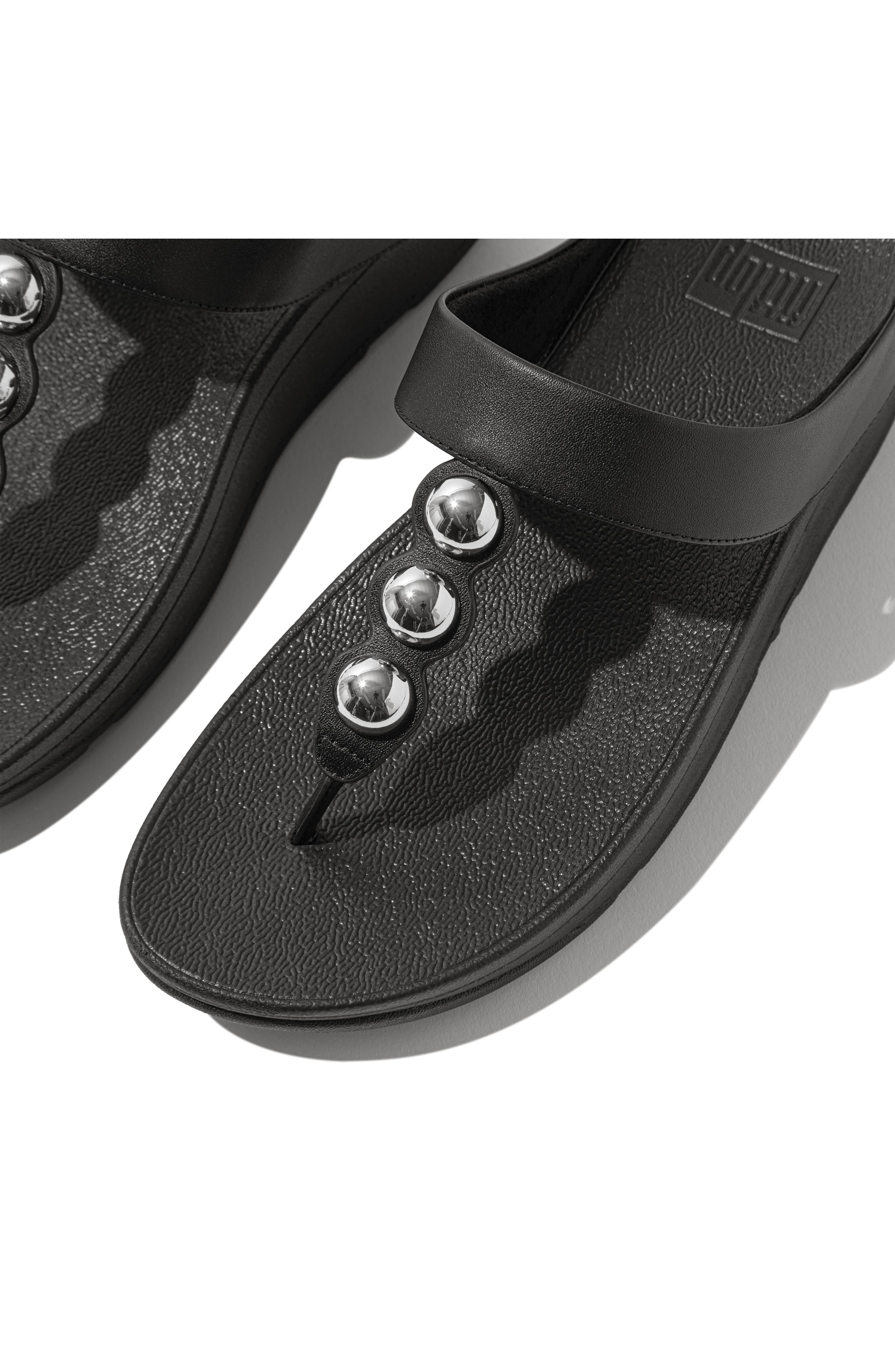 FitFlop Fino Platform Wedge Flip Flop, Alternate, color, Black