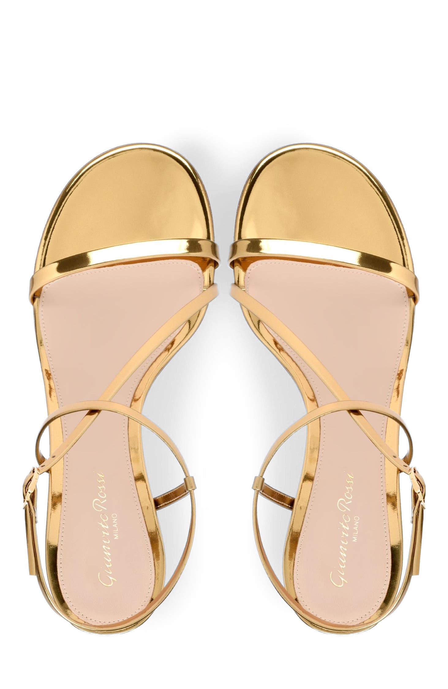 Gianvito Rossi Ascent Sandal 55, Alternate, color, Gold Calf Leather