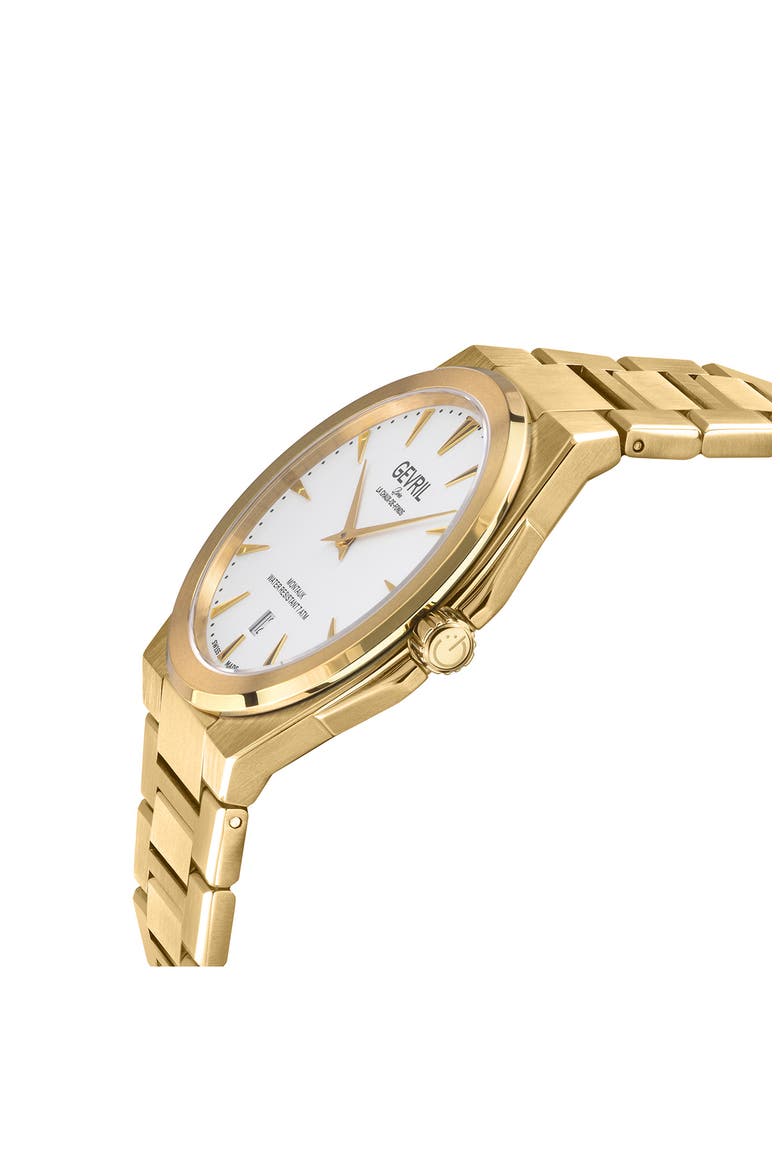 Montauk Stainless Steel Bracelet Watch, 40mm, Alternate, color, WHITE/ GOLD