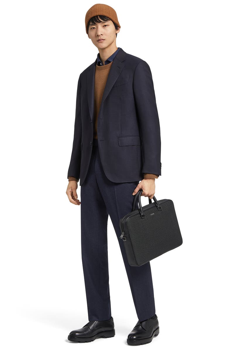 ZEGNA Trofeo Comfort 10-Pocket Wool Blend Blazer, Alternate, color, Navy