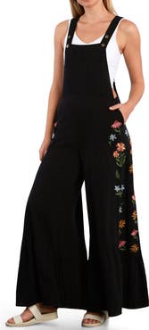 Billy T Embroidered Butterfly Overalls