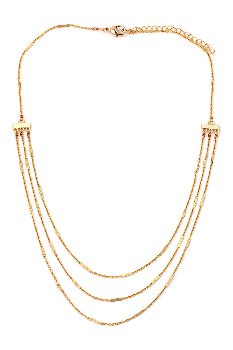 Triple Strand Layered Chain Necklace, Alternate, color, GOLD