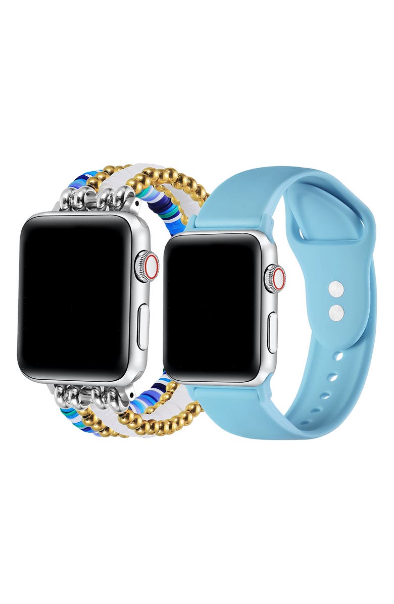 Posh Tech Bestie 2-Pack Beaded & Silicone Apple Watch<sup>®</sup> Watchbands, Alternate, color, 