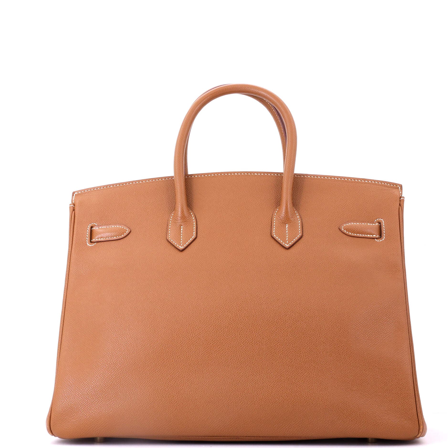 Pre-Owned Hermes Birkin Handbag Brown Veau Grain Lisse with Gold Hardware 35, Alternate, color, Gold