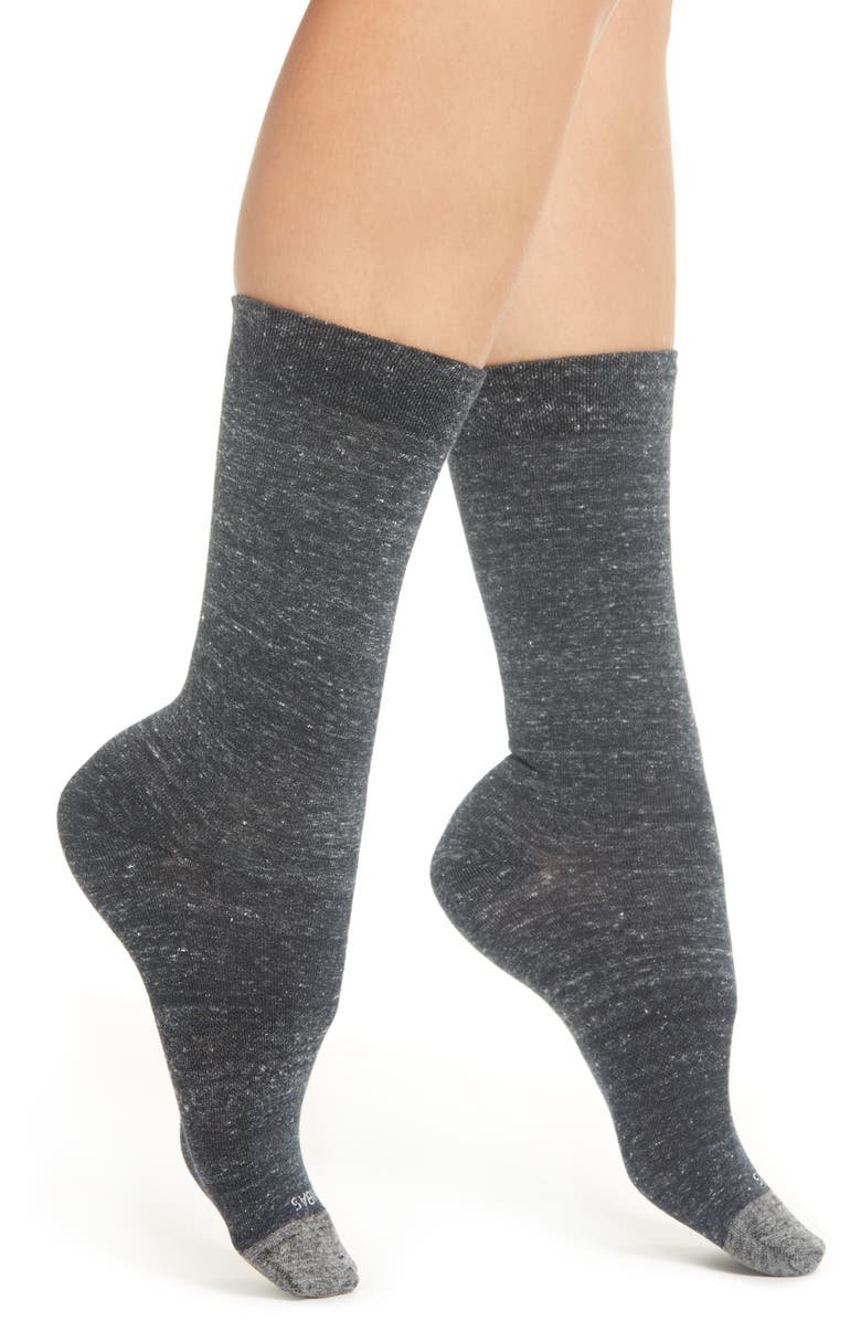 Bombas Flat Knit Crew Socks, Main, color, 