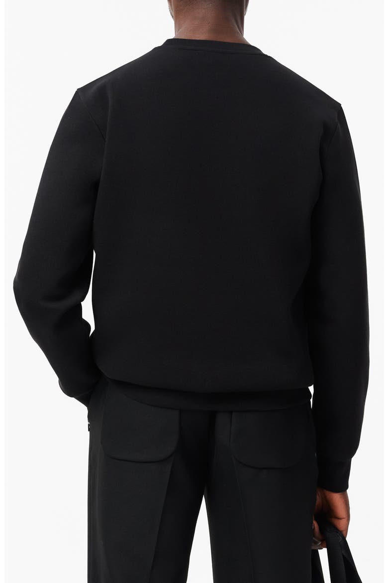Double Face Cotton Blend Piqué Sweatshirt, Alternate, color, BLACK