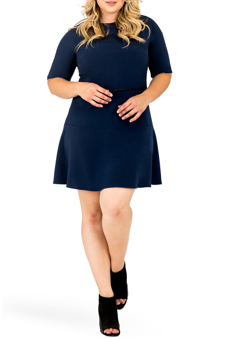 Tina Flounce Dress, Main, color, NAVY