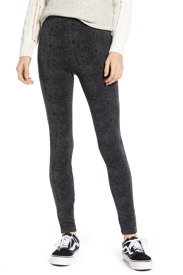 Python Print Leggings, Main, color, CHARCOAL
