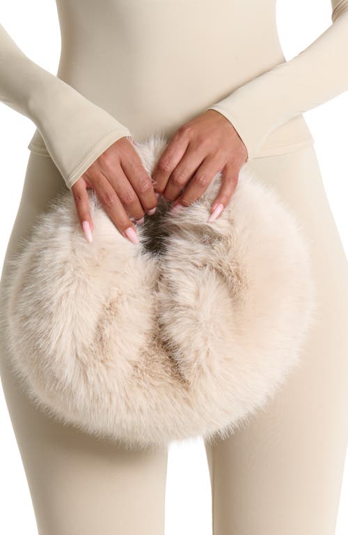 Naked Wardrobe Mini Faux Fur Bag In White