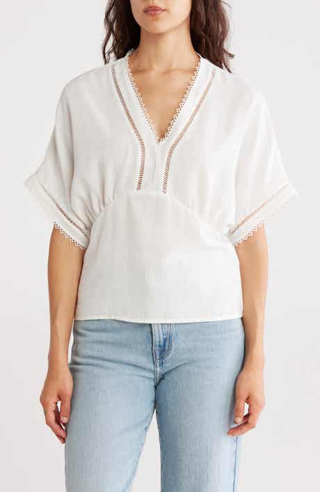 JASON WU V-Neck Elbow Sleeve Top
