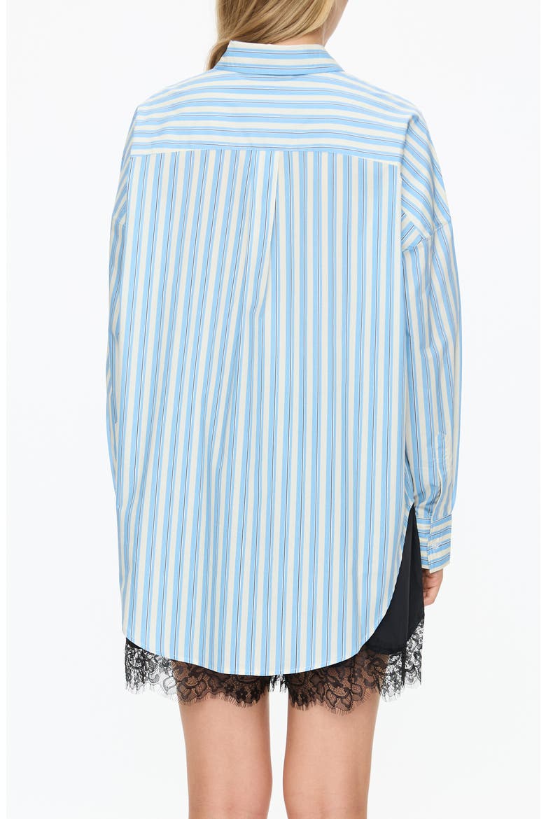Mara Stripe Cotton Button-Up Shirt, Alternate, color, SKY/ NAVY/ WHITE