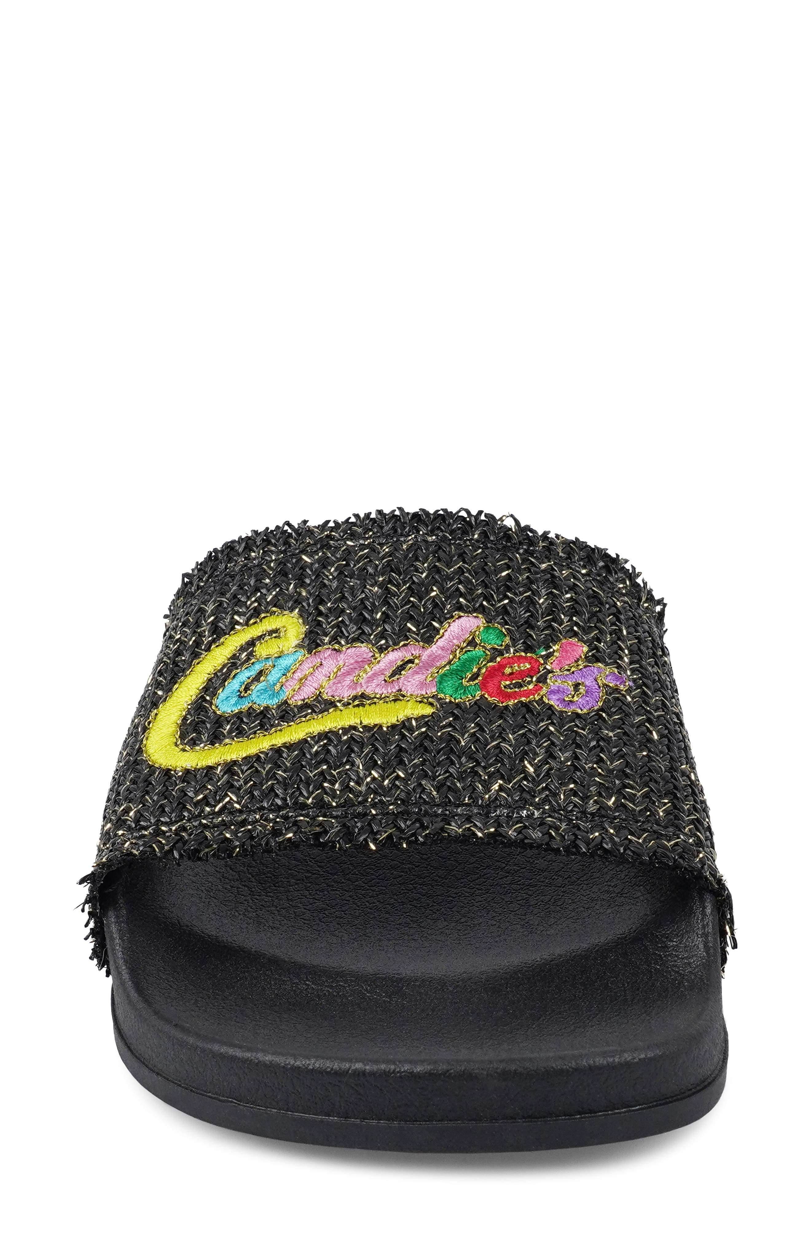 Candie's Logo Slide Sandal, Alternate, color, Black