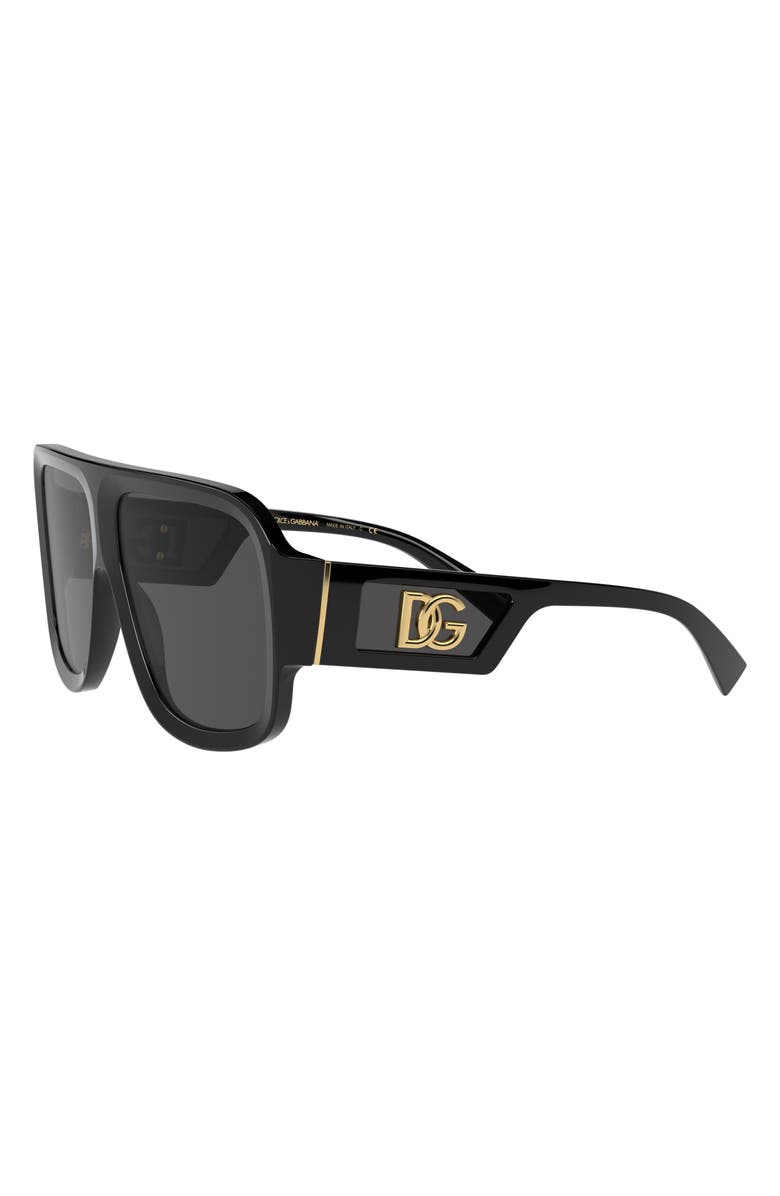 Dolce&Gabbana 58mm Square Sunglasses, Alternate, color, Black