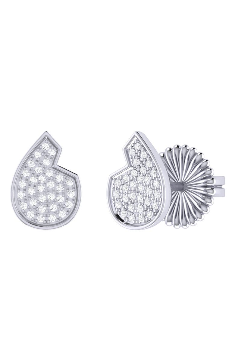 LuvMyJewelry Street Cycle Diamond Stud Earrings, Main, color, Silver