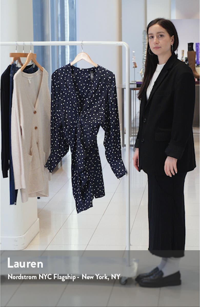 Asymmetric Drape Long Sleeve Minidress, sales video thumbnail