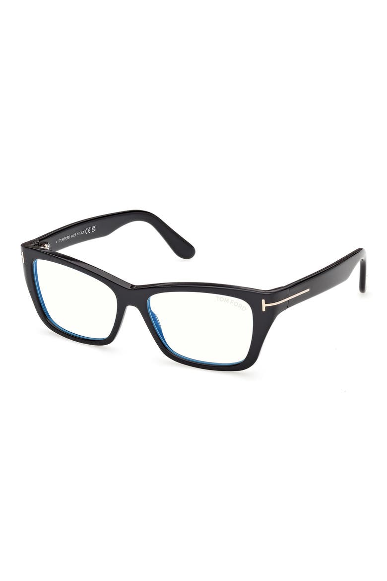 54mm Butterfly Optical Glasses, Alternate, color, SHINY BLACK