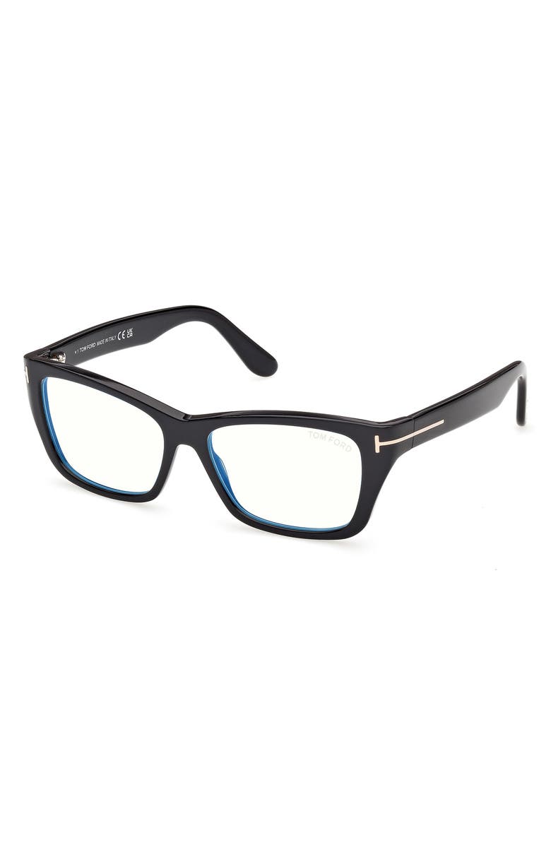 TOM FORD 54mm Butterfly Optical Glasses, Alternate, color, Shiny Black