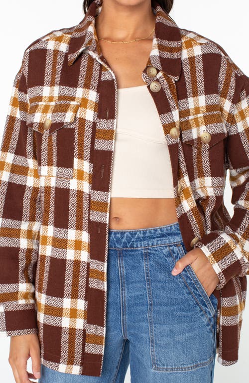 Roxy Overlander Cotton Button-up Shirt In Brown