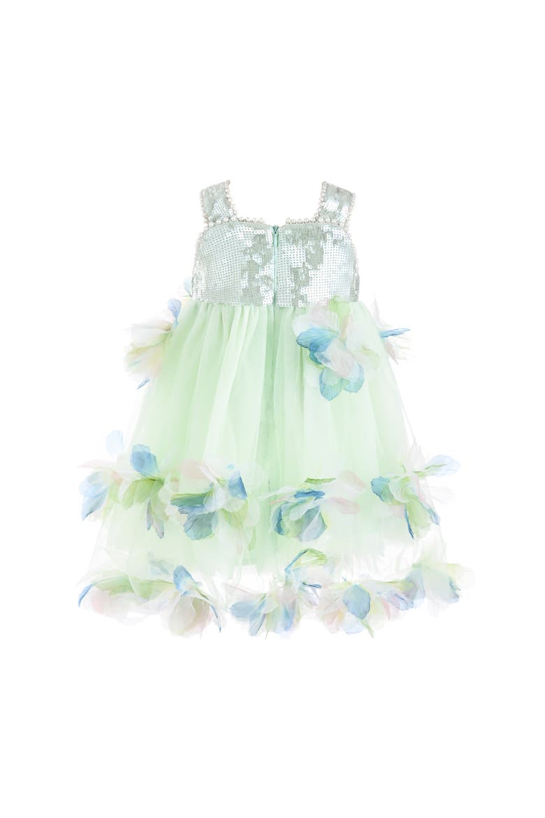 Sylvienne Sequin Floral Tulle Dress, Alternate, color, Mint