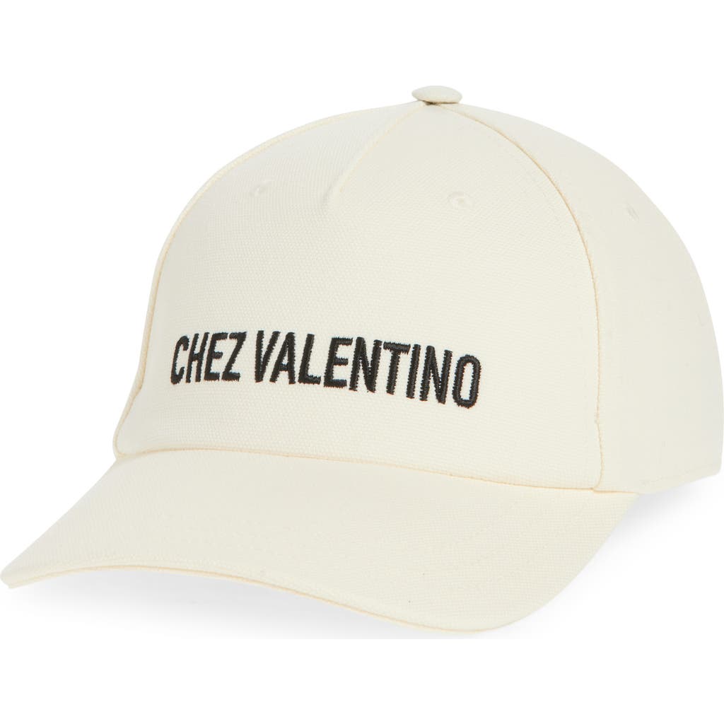 Valentino Garavani Cotton Baseball Cap In Neutral