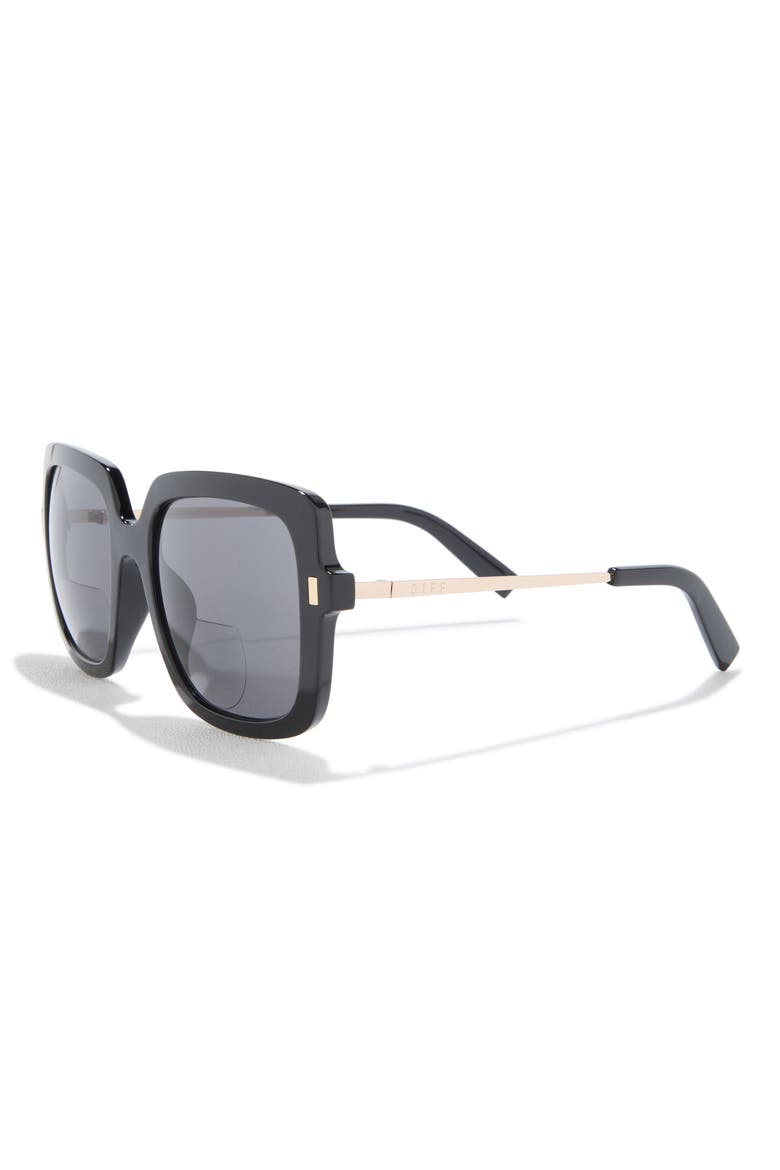 Sandy 54mm Square Bifocal Reading Sunglasses Glasses, Alternate, color, BLACK