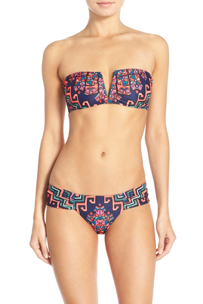 Convertible Bandeau Bikini Top, Alternate, color, BOLNISI RUG PURPLE