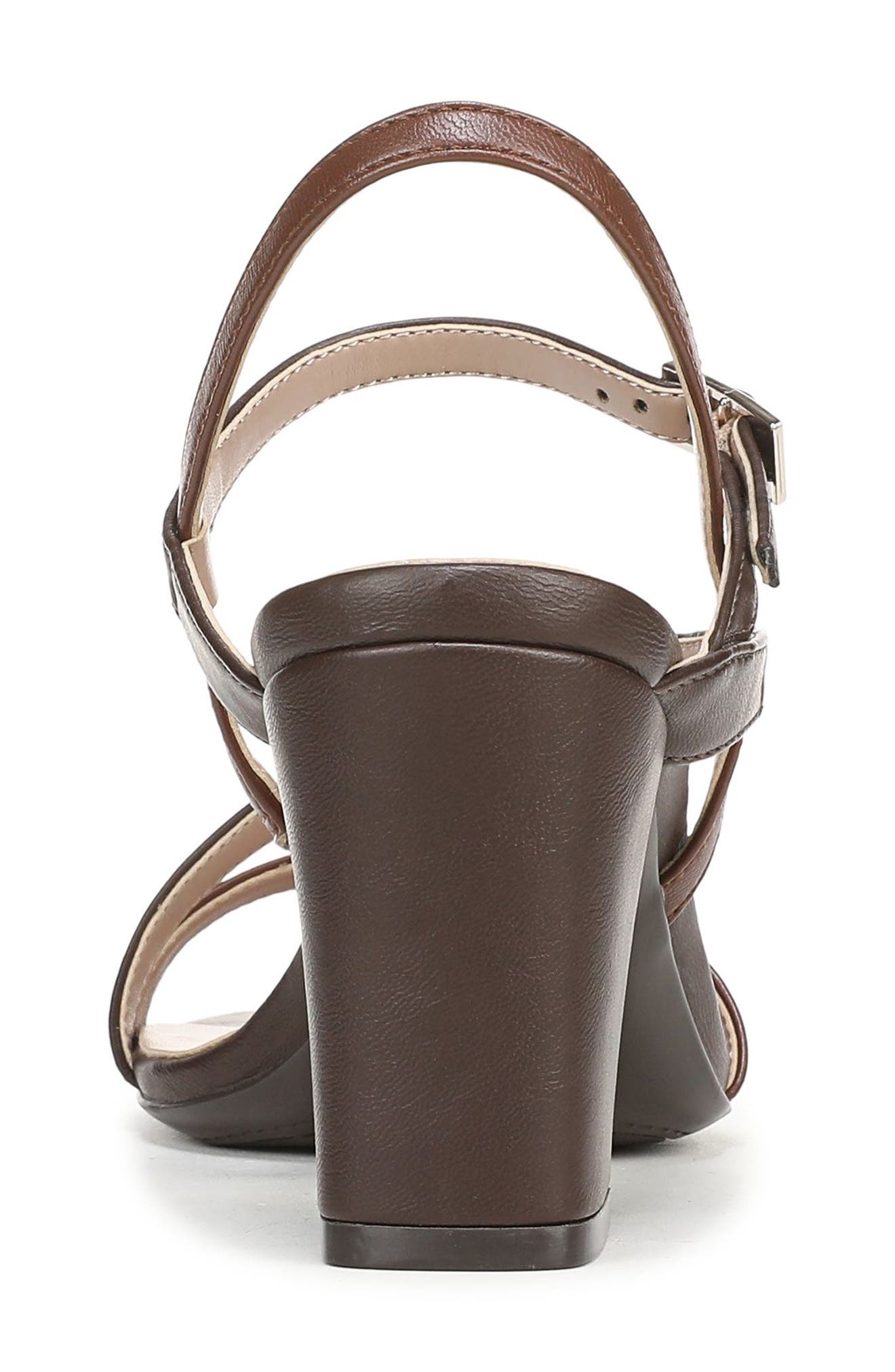Hara Sandal, Alternate, color, DARK BROWN FAUX LEATHER