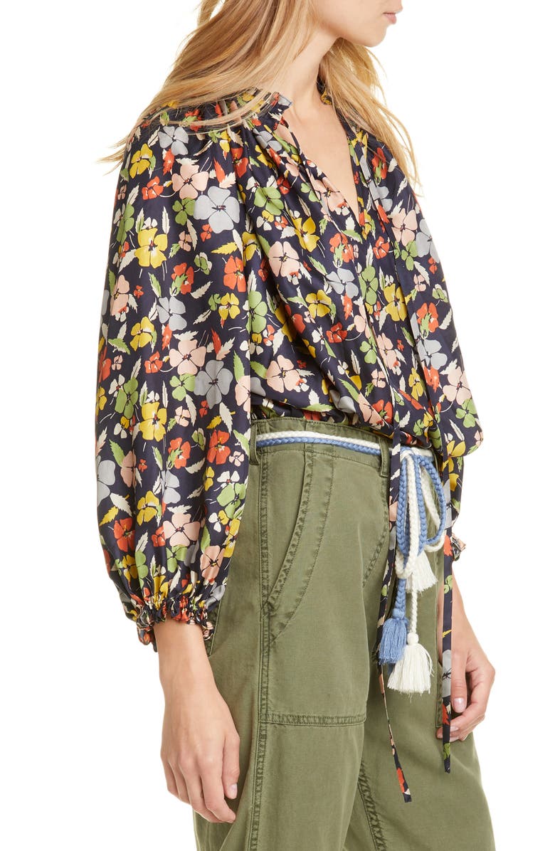 THE GREAT. The Lyric Silk Top, Alternate, color,