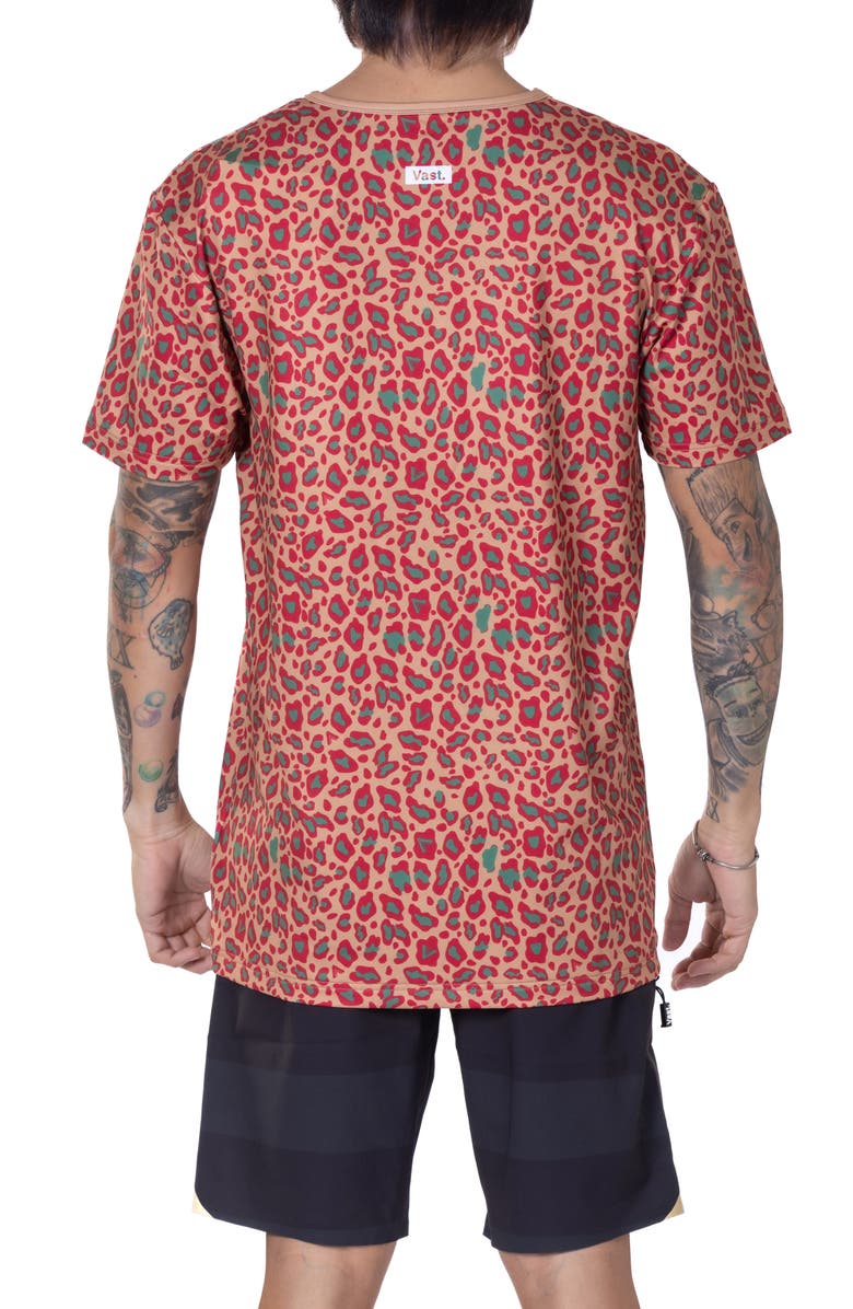 VAST Animal Print Aqua Terra Performance T-Shirt, Alternate, color, 