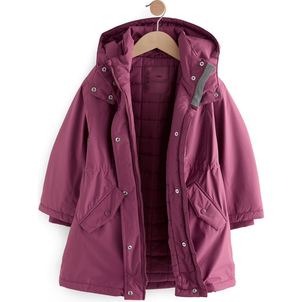 Next Kids' Midweight Waterproof Hooded Jacket In Purple