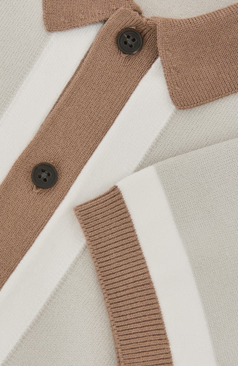 Reiss Kids' Craig Knit Top, Alternate, color, Taupe/ Off White