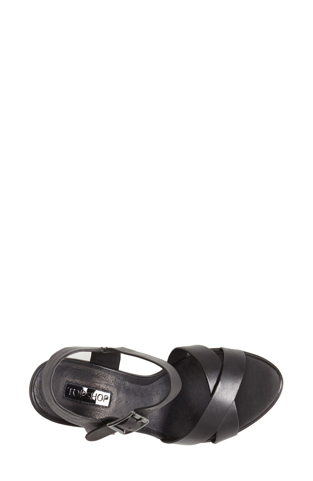'Launch' Ankle Strap Platform Sandal, Alternate, color, BLACK