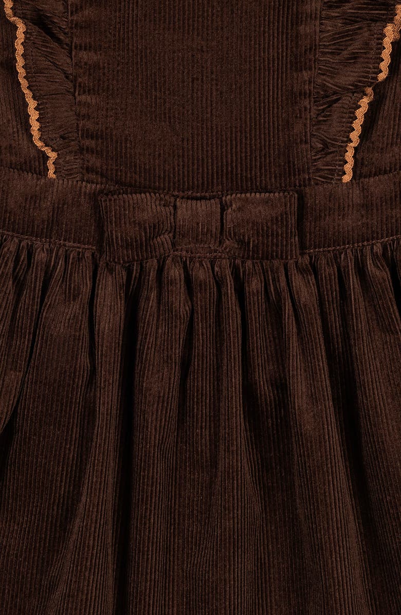 Hope & Henry Organic Corduroy Ruffle Jumper, Alternate, color, Chocolate
