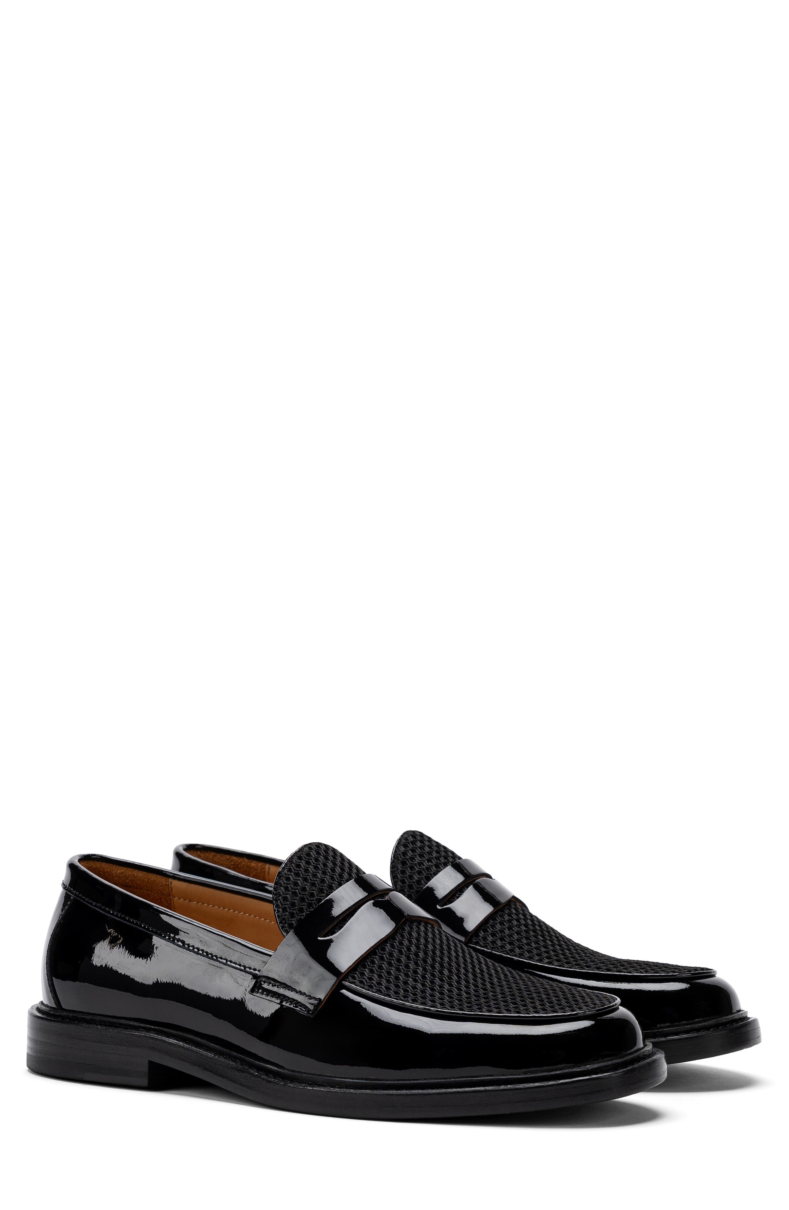 MARC NOLAN Calum Mesh Penny Loafer, Main, color, Black