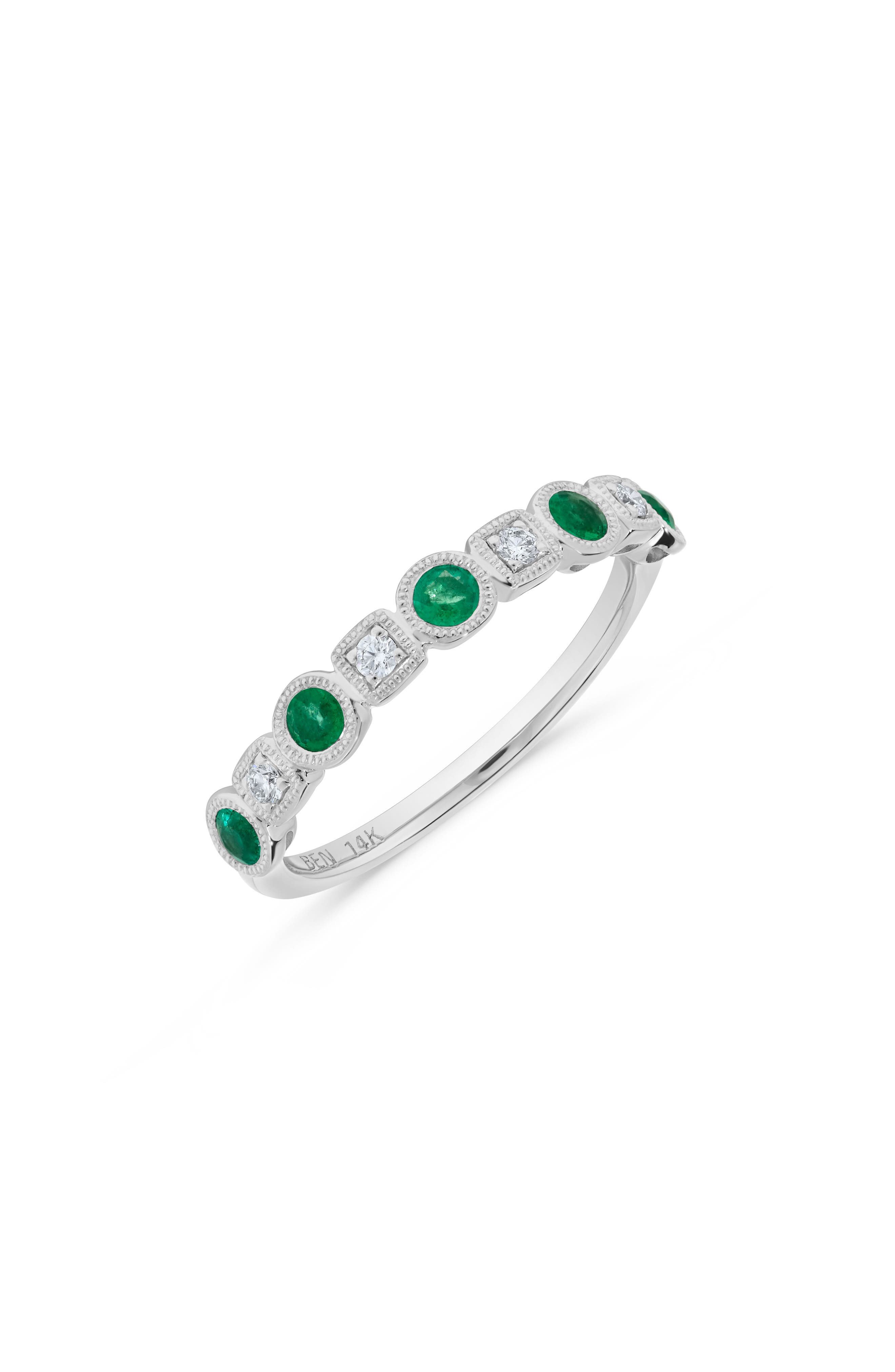H.J. Namdar Emerald & Diamond Stacking Ring