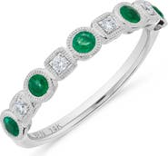 H.J. Namdar Emerald & Diamond Stacking Ring