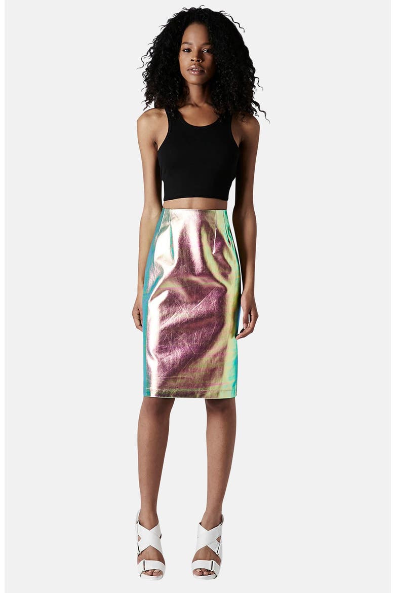 Iridescent Mermaid Pencil Skirt, Alternate, color, GREEN MULTI