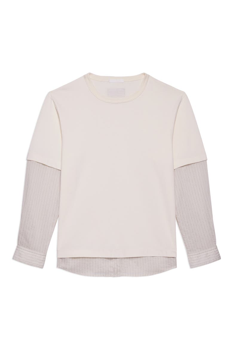 Layered Cotton T-Shirt, Alternate, color, VINTAGE WHITE