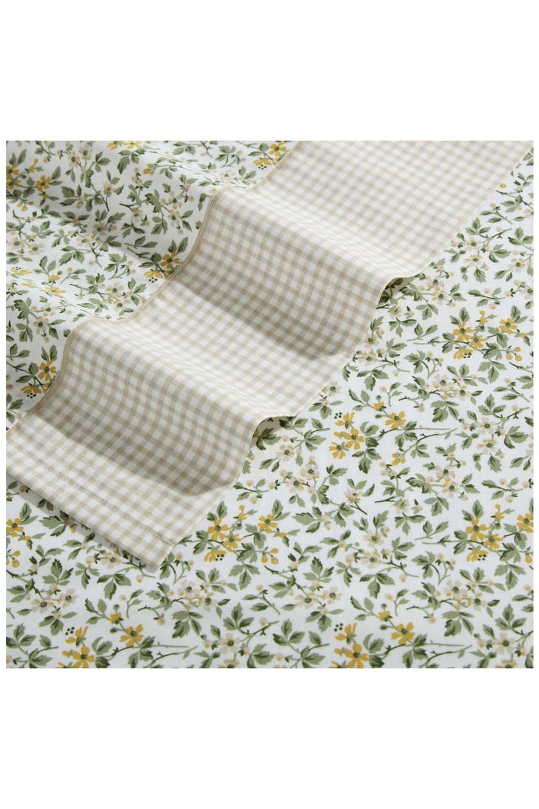 Tierney Cotton Percale Sheet Set, Alternate, color, GREEN