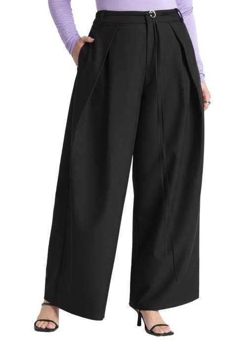 Pleat Detail Trouser With Long Belt