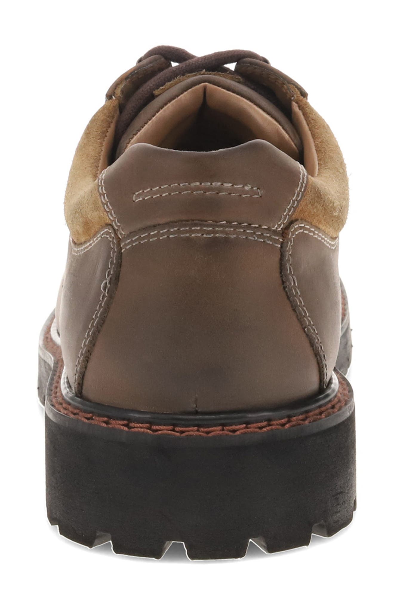 Glacier Rugged Moc Toe Oxford, Alternate, color, DARK BROWN
