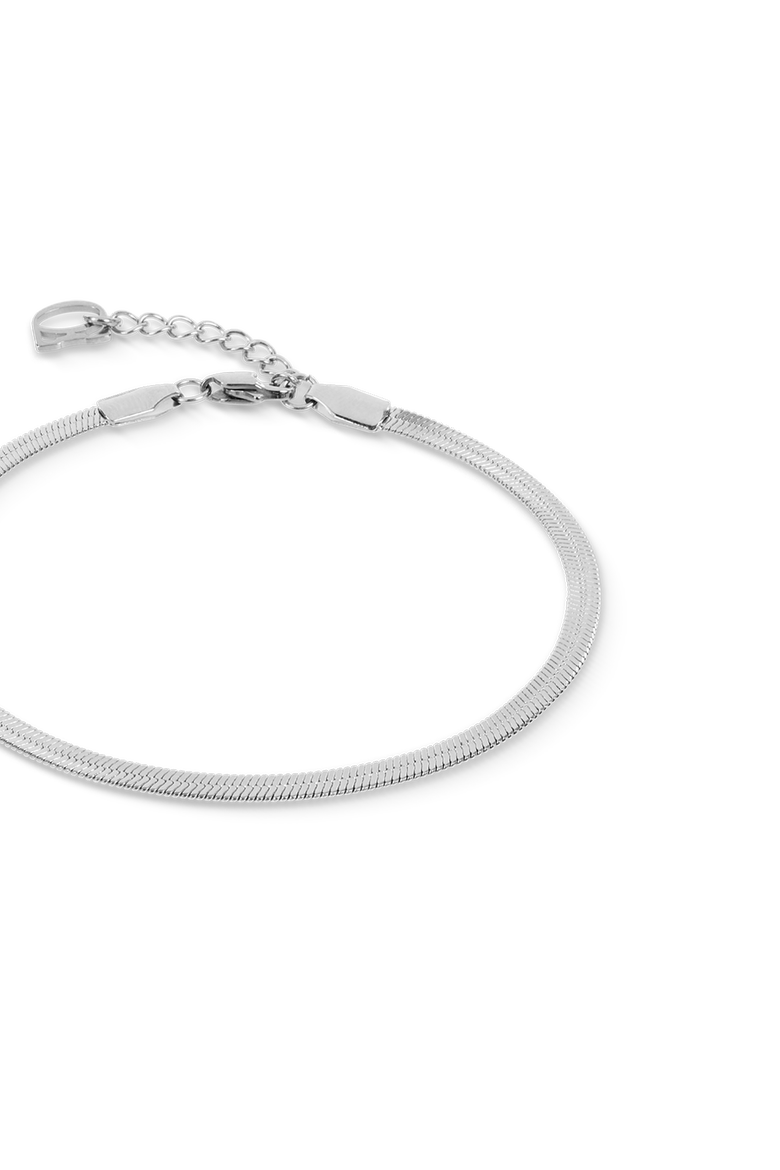 Flat Snake Chain Bracelet, Alternate, color, Silver