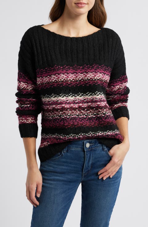 Fair Isle Boat Neck Sweater