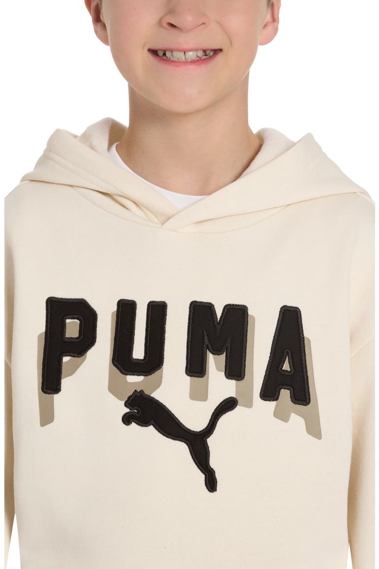 Kids' Class Pack Logo Appliqué Fleece Pullover Hoodie, Alternate, color, TAN COMBO