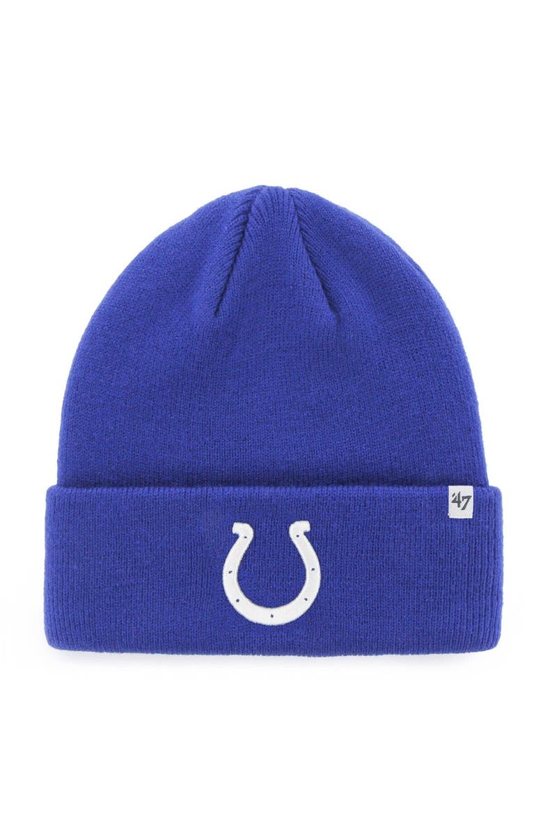 '47 Men's '47 Royal Indianapolis Colts Primary Basic Cuffed Knit Hat, Main, color, 