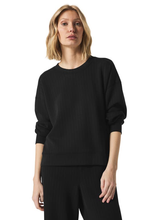 Splendid X Cellajaneblog Oversize Rib Scuba Sweatshirt In Black