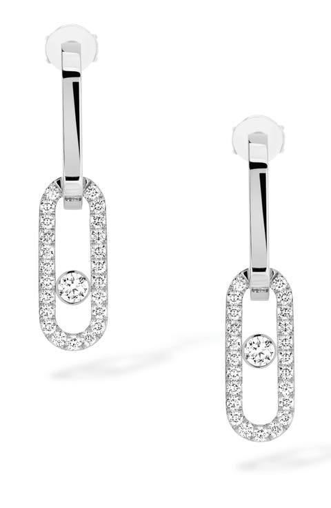 Move Link Diamond Drop Earrings