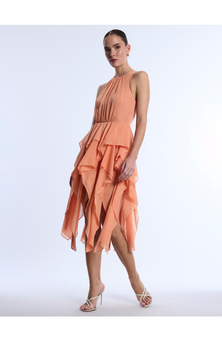 BCBGMAXAZRIA Ruffle Skirt Dress, Alternate, color, Apricot