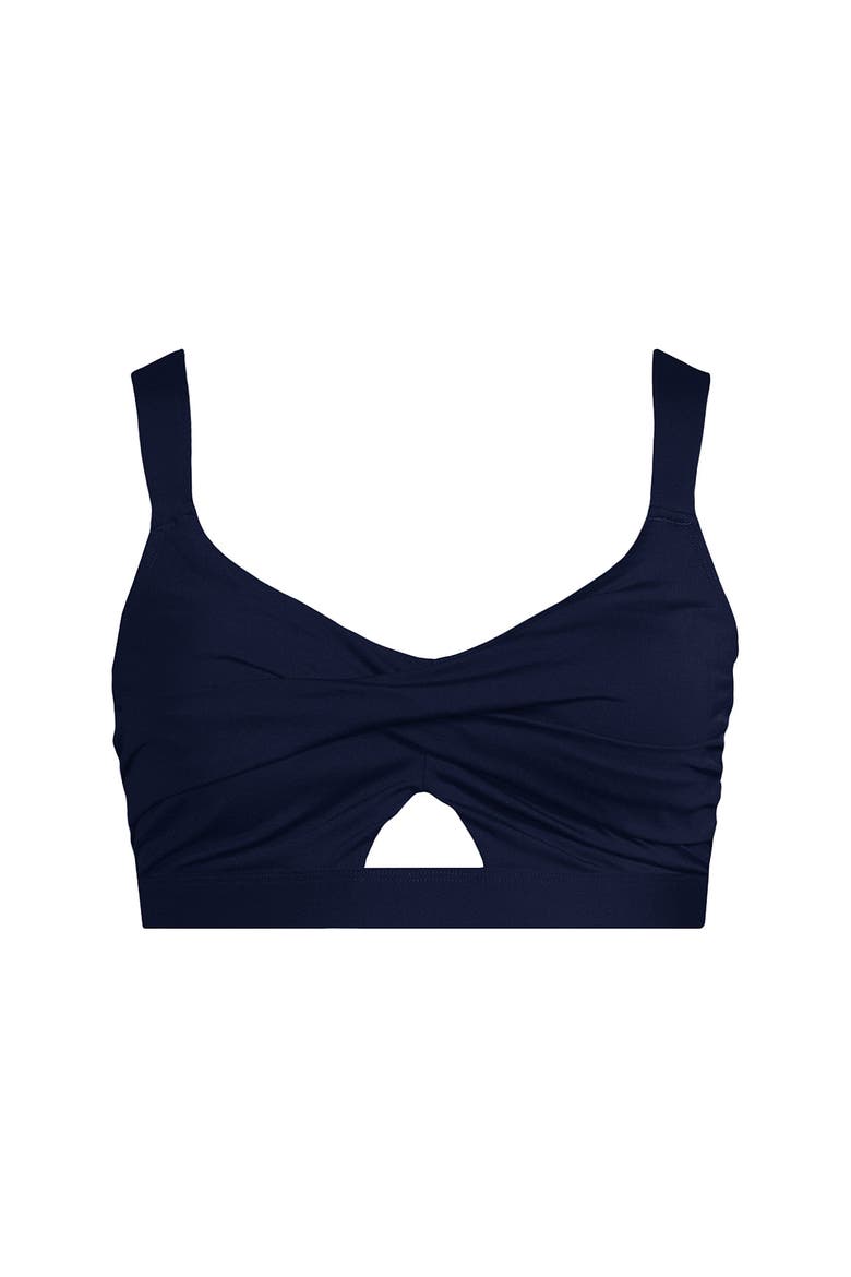 Plus Size Twist Front Bikini Top, Alternate, color, Deep Sea Navy